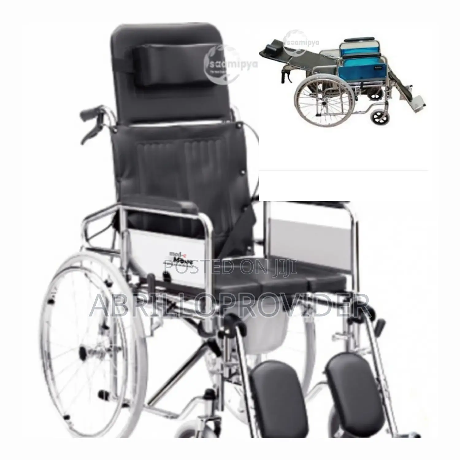 Lifeezy Reclining Commode Wheelchair (U Cut Seat)%Wheelchair