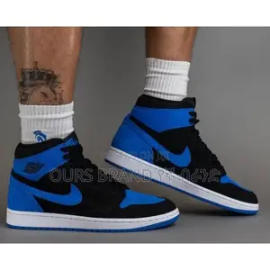 Photo - Nike Air Jordan 1 Patent Blue High Quality Luxurious Shoes
