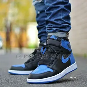 Photo - Nike Air Jordan 1 Patent Blue High Quality Luxurious Shoes