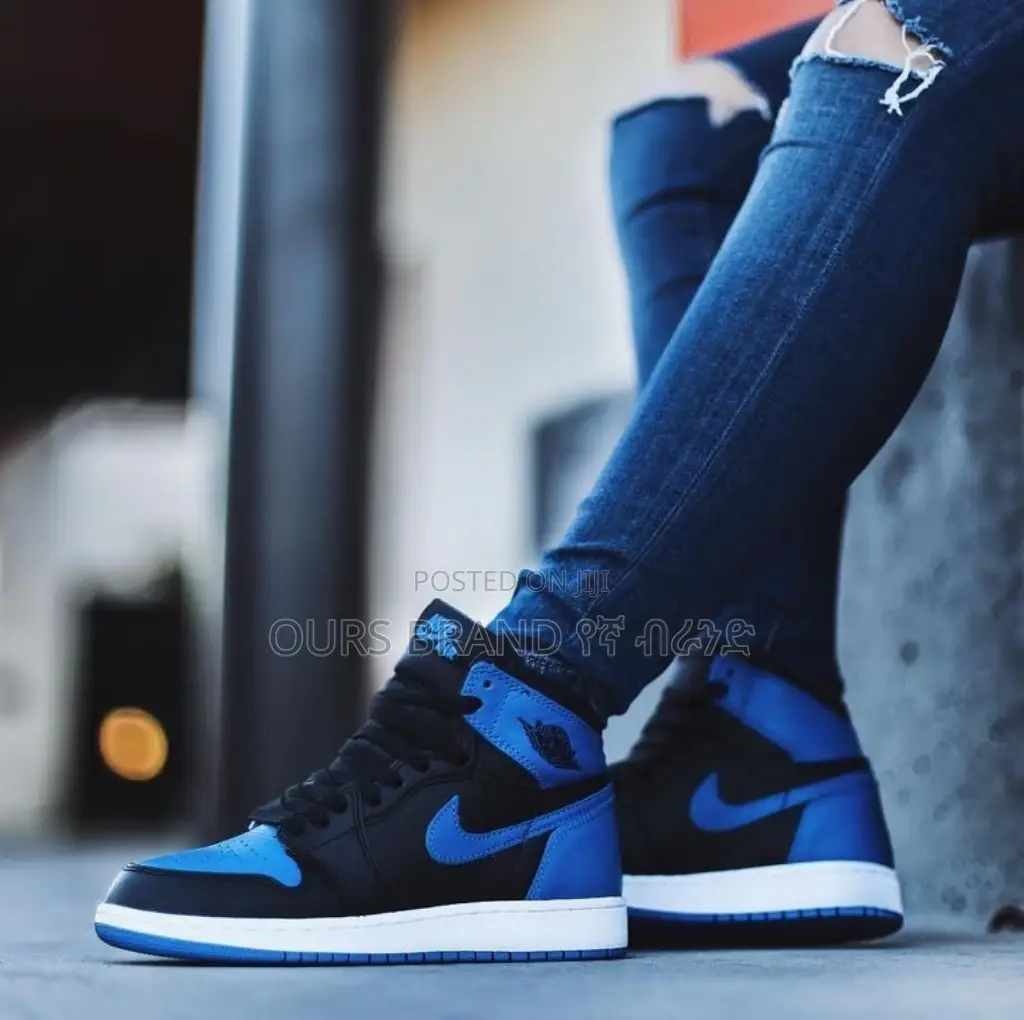 Nike Air Jordan 1 Patent Blue High Quality Luxurious Shoes