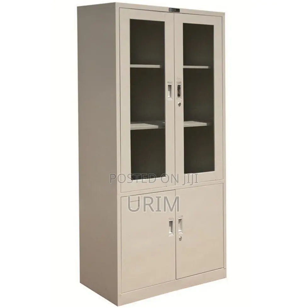 2 Door Office Half Glass Shelf