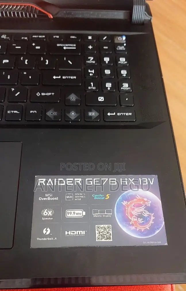 New Laptop MSI Raider GE76 12UGS 32GB Intel Core I9 SSD 2T