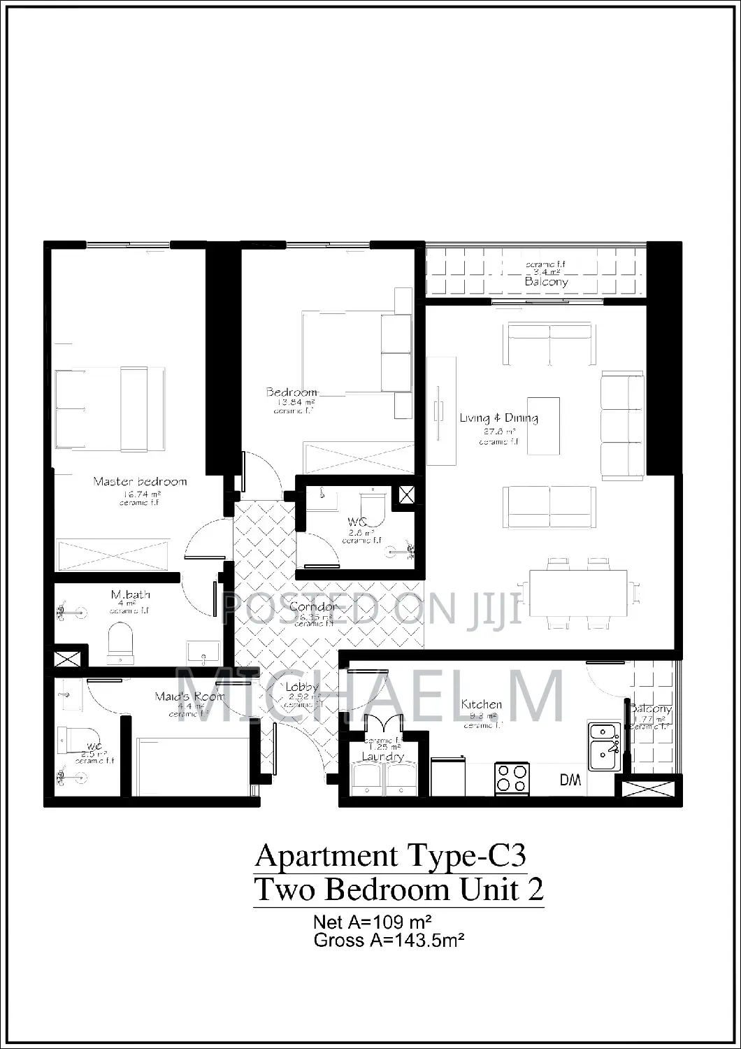 1bdrm Apartment in Dmc, Nifas Silk-Lafto for sale