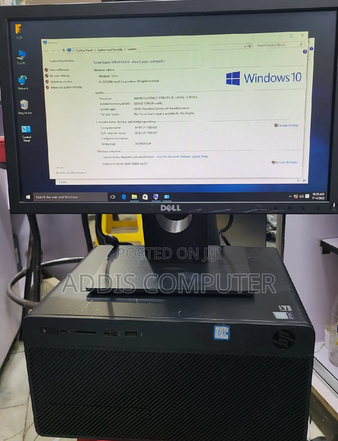 Desktop Computer HP 200 G4 8GB Intel Core I7 HDD 500GB
