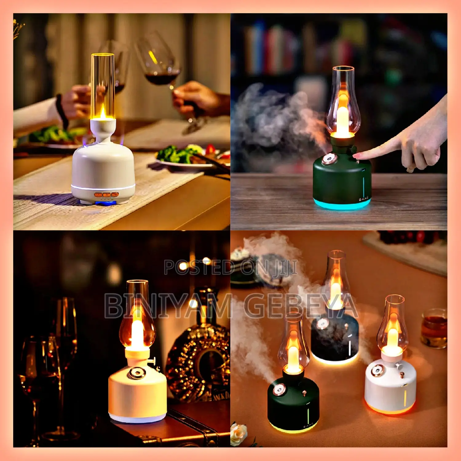 Rechargeable Vintage Lamp Humidifier for Office, Livingroom
