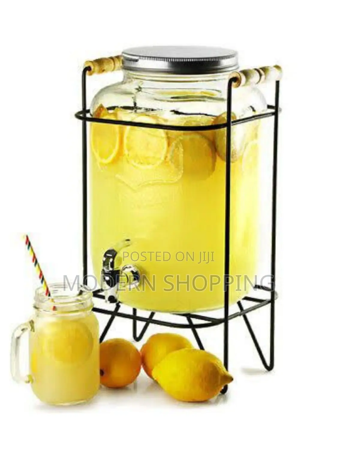 Glass Dispenser Jar With Rack