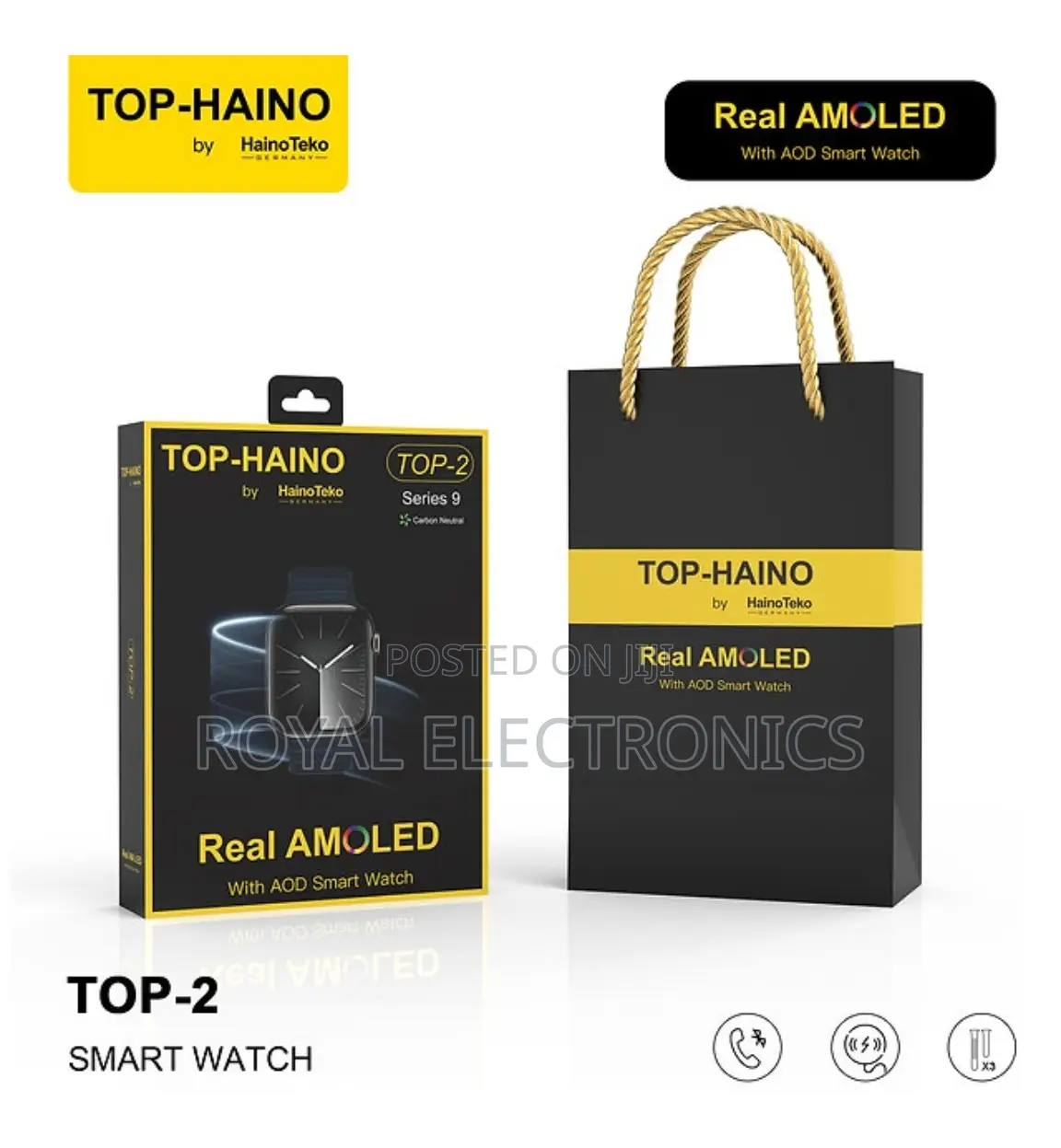 Hainoteko Germany Top-2 Real Amoled Series 9 Smart Watch