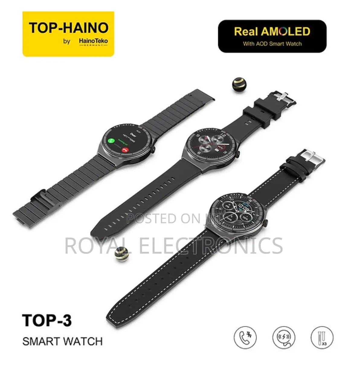 Hainoteko Germany Top-Haino Real Amoled Display Smart Watch
