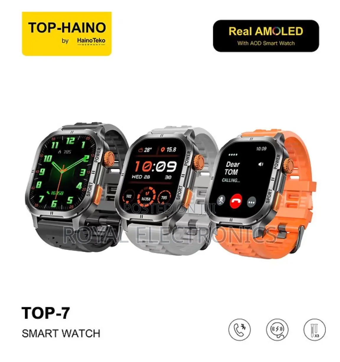 Hainoteko Germany Top-7 Real Amoled Smart Watch