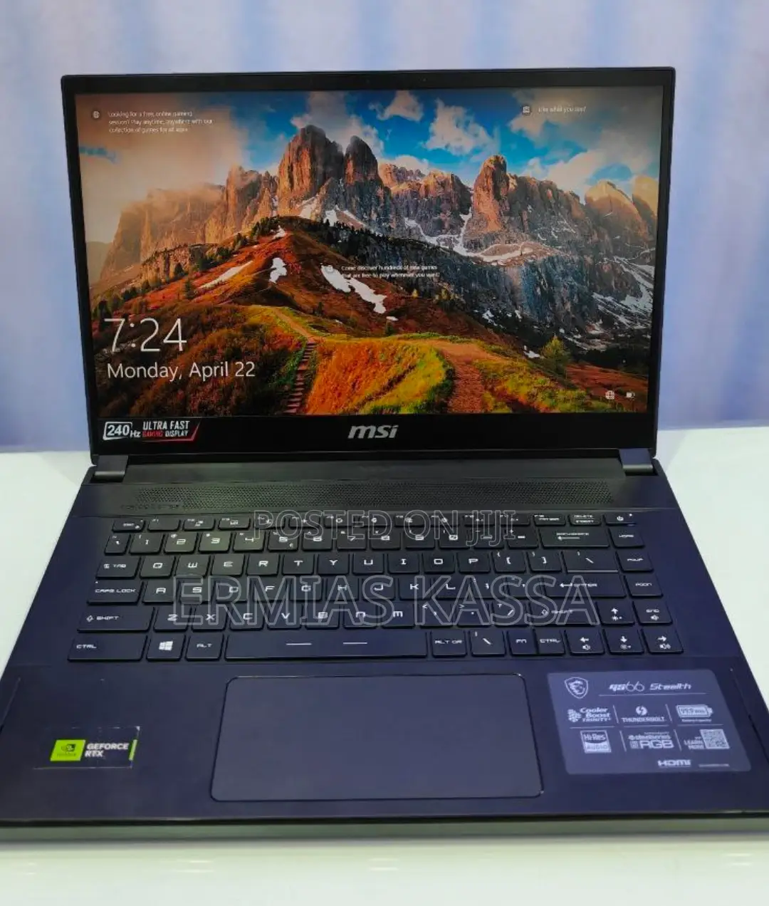 New Laptop MSI GS66 Stealth 10UH 32GB Intel Core I9 SSD 1T