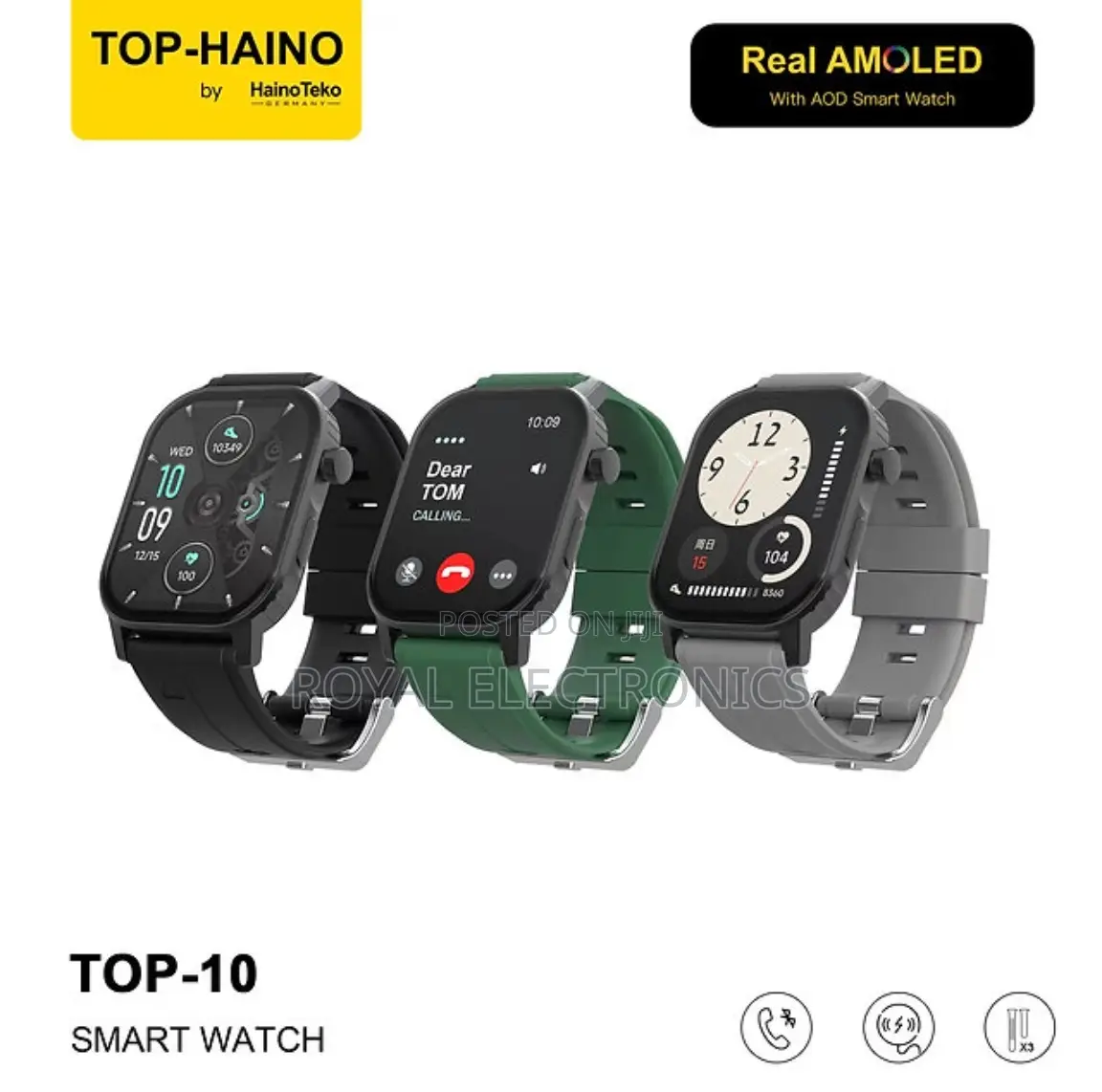 Hainoteko Germany Real-amoled Top-0 Smart Watch Super Light