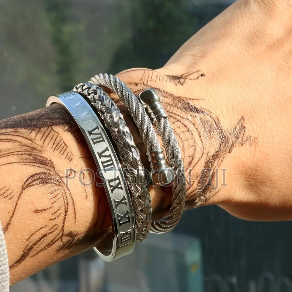 Luxury 3pcs/Set Stainless Steel Men's Bracelet