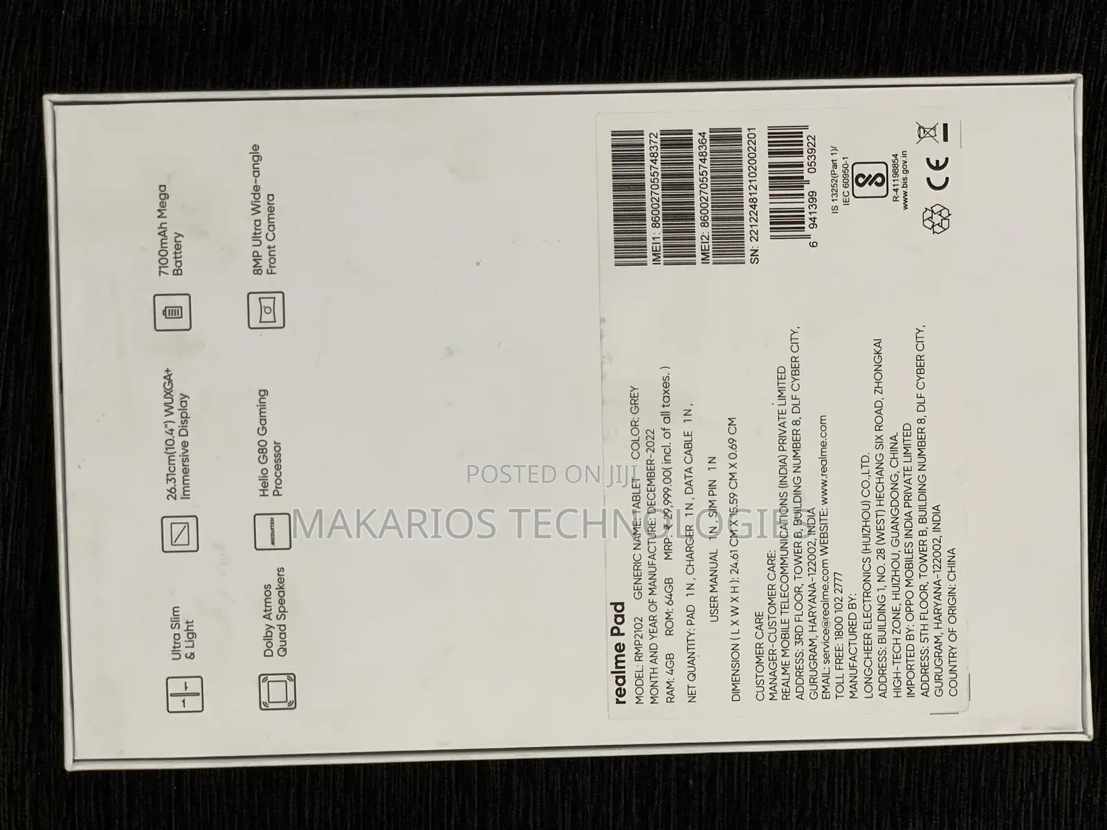 New Realme Pad 64 GB Gray