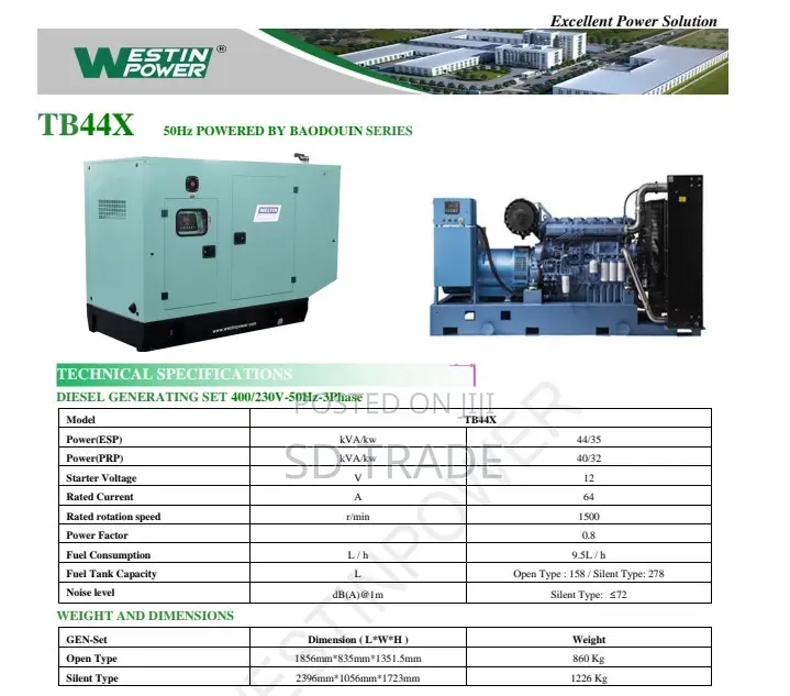 45 Kva Silent DIESEL Generator