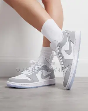 Nike Air Jordan 1 Wolf Grey' Low Sneaker Shoes
