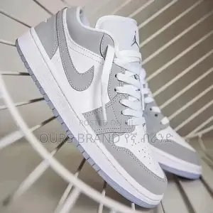 Nike Air Jordan 1 Wolf Grey' Low Sneaker Shoes