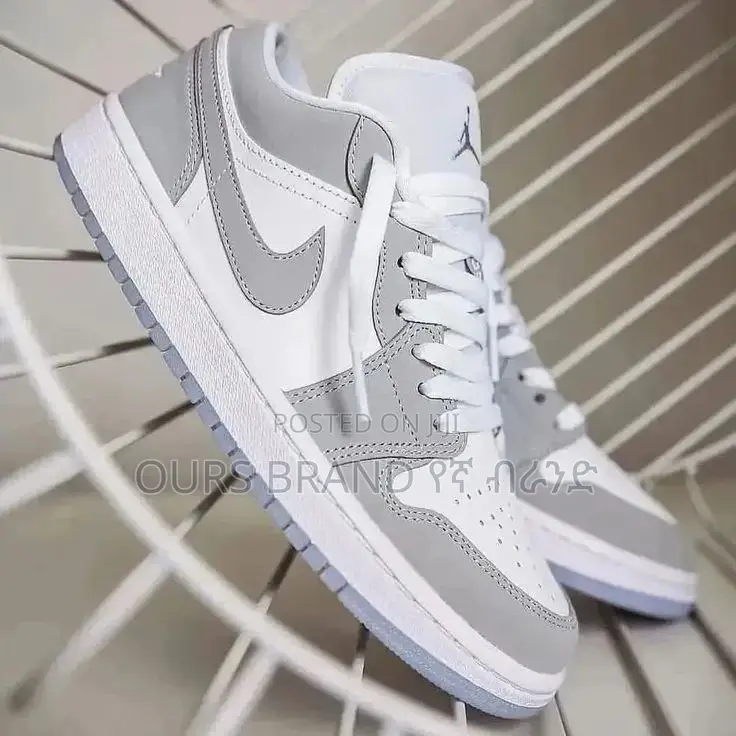 Nike Air Jordan 1 Wolf Grey' Low Sneaker Shoes