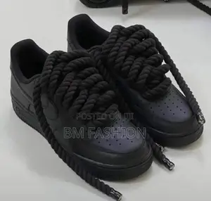 Air Force 1 | Nike | Black | Thick Laces