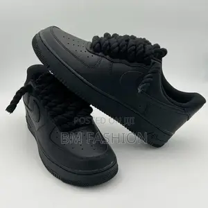 Air Force 1 | Nike | Black | Thick Laces