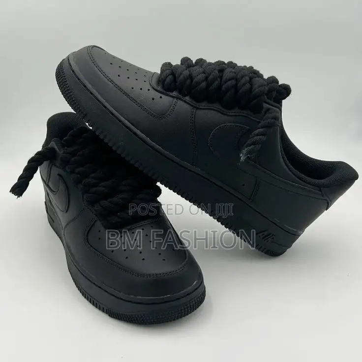 Air Force 1 | Nike | Black | Thick Laces