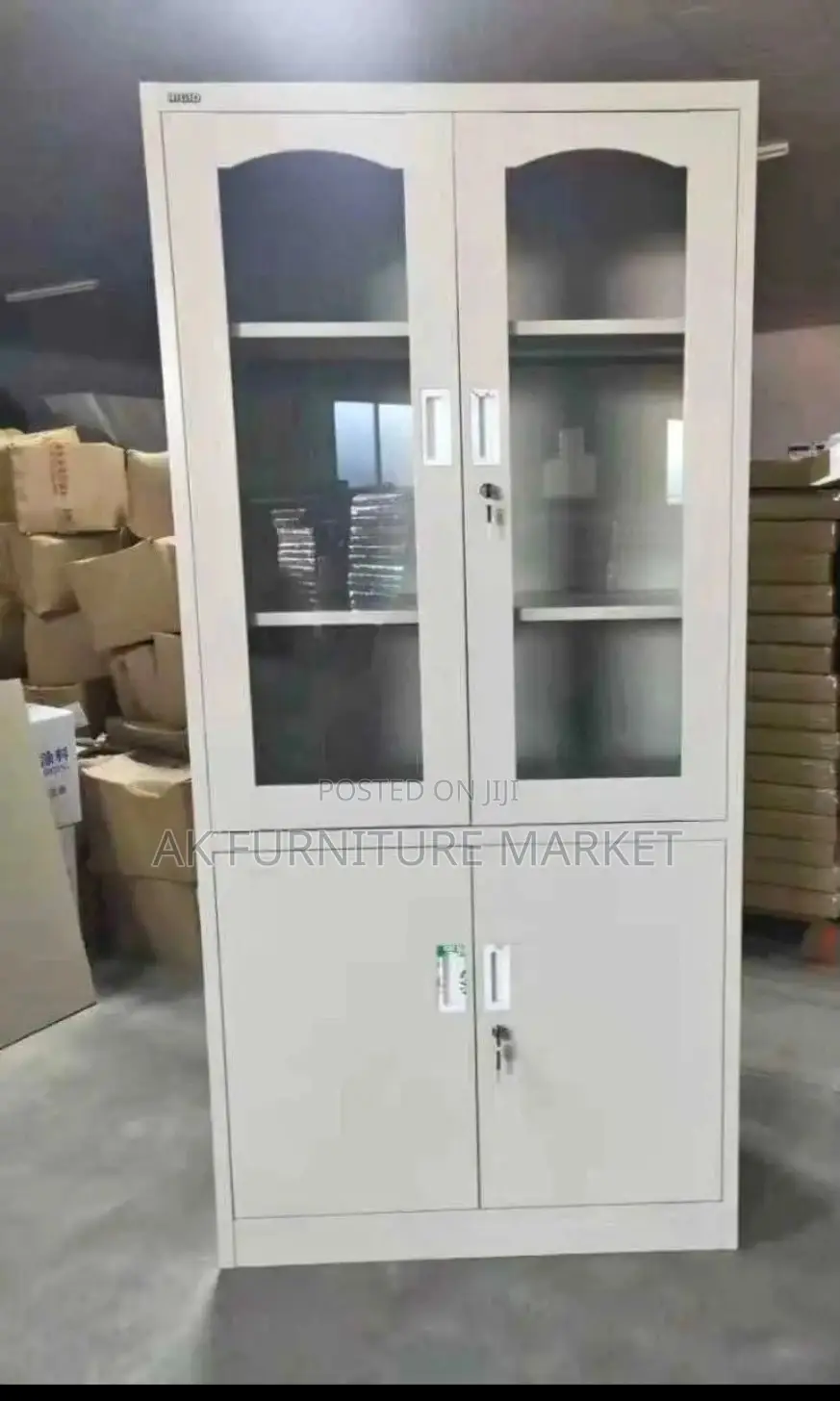 2 Door Half Glass Office Shelf