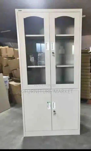2 Door Half Glass Office Shelf