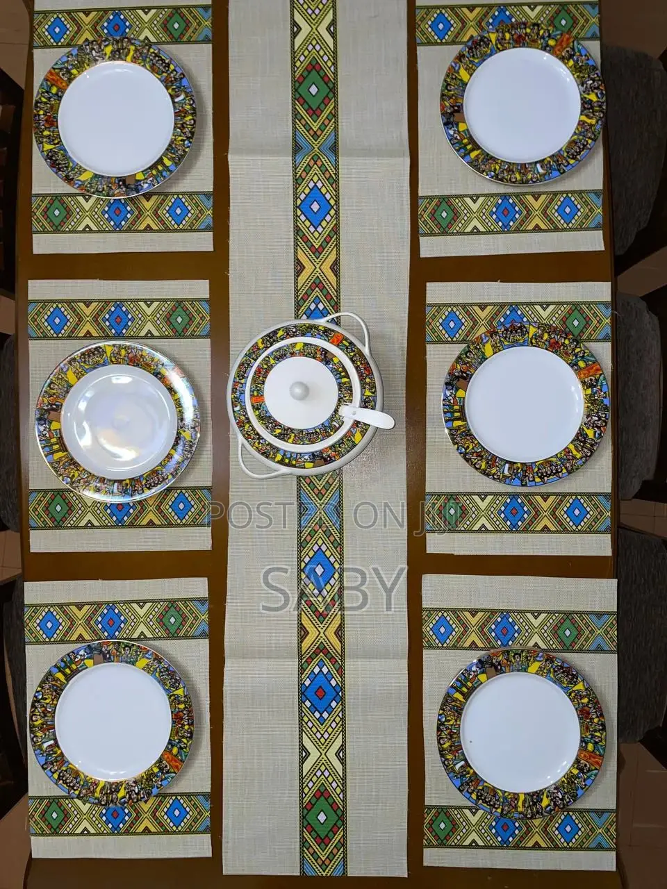 7pieces Tablemats With Table Runner