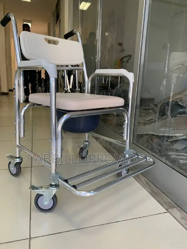 Mobile Toilet Chair With Wheels for Elderly and Disabled