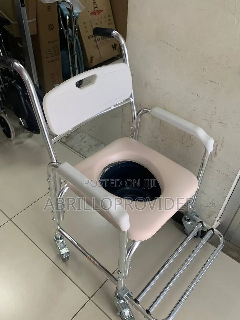 Mobile Toilet Chair With Wheels for Elderly and Disabled