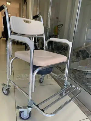 3-in-1 Shower Commode Wheelchair, Comfortable Padded Seat,