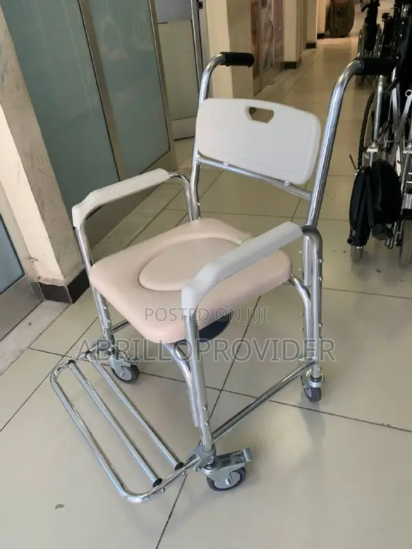 Bedside Commode Shower Chair With Padded Seat Swivel Locking