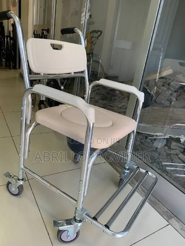 Dr.Safe, Shower Chair, Aluminum Commode Chair With Wheels,