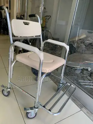 Photo - Lightweight Portable Shower Commode Chair With Casters