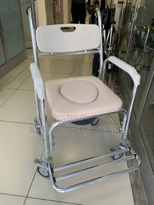 Photo - Healthline Aluminum Shower Chair With Opening Commode Chair