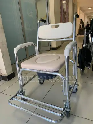 Photo - Healthline Aluminum Shower Chair With Opening Commode