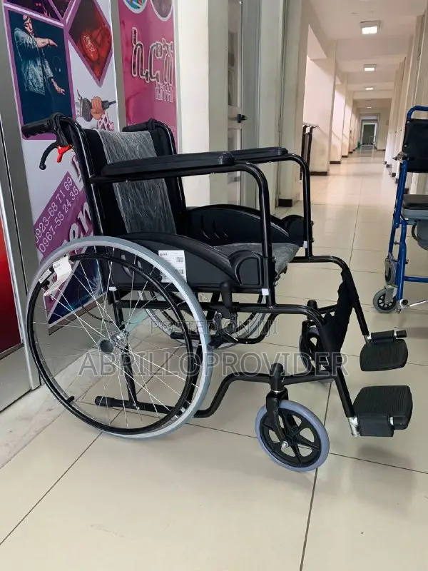 Steel Wheelchair Travel Manual Wheelchair With Handbrak