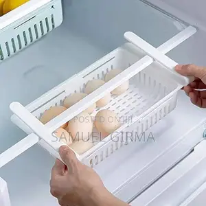 ~Expandable Plastic Space Saver Fridge Storage Rack Box .