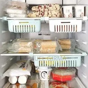 ~Expandable Plastic Space Saver Fridge Storage Rack Box .