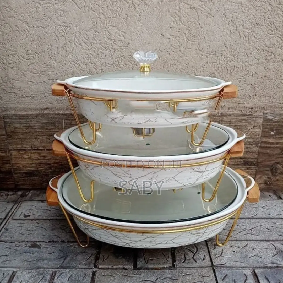 3pcs Ceramic Chafing Dishes