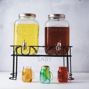 Pashasazeh Glass Dispenser Jar With Rack