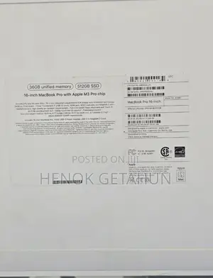 New Laptop Apple MacBook Pro 32GB Apple M3 SSD 512GB