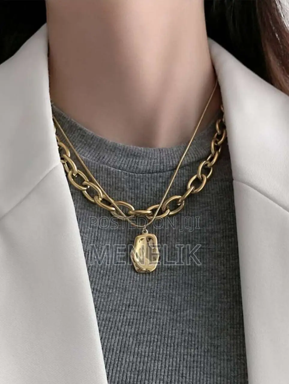 Stainless Steel 2pcs Necklace Chain