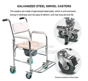 Photo - Commode Chair,Folding Commode Chair for Toilet W/Wheels