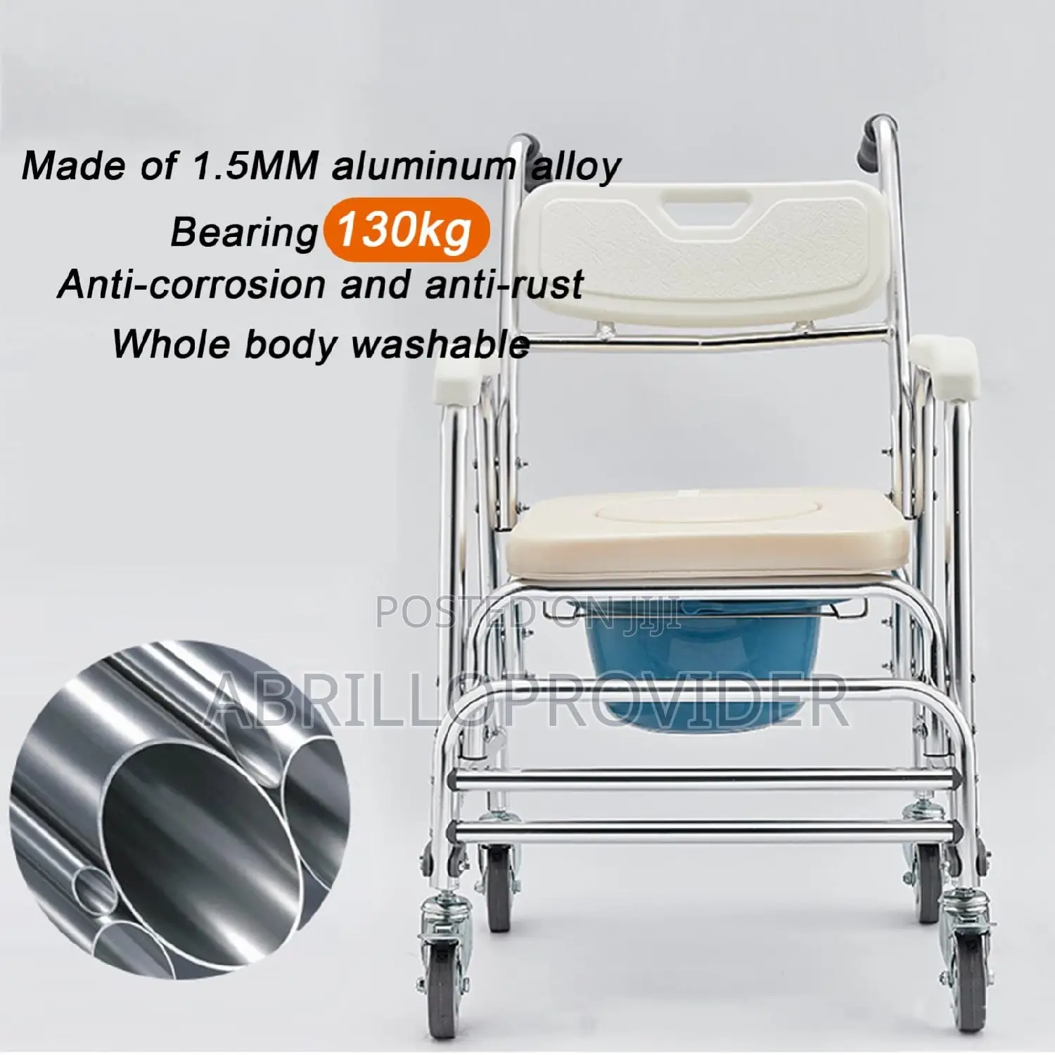 Eledery 4 Wheel Transport Commode Chair|Wheelchair|Whelchair