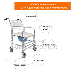 Photo - 4 in 1 Shower Chair|Commode Wheelchair|Wheelchair[Wheelchair
