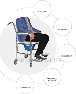 Shower Commode Wheelchair, Comfortable Padded Seat,Whelchair