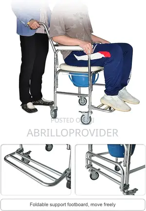Shower Commode Wheelchair, Comfortable Padded Seat,Whelchair