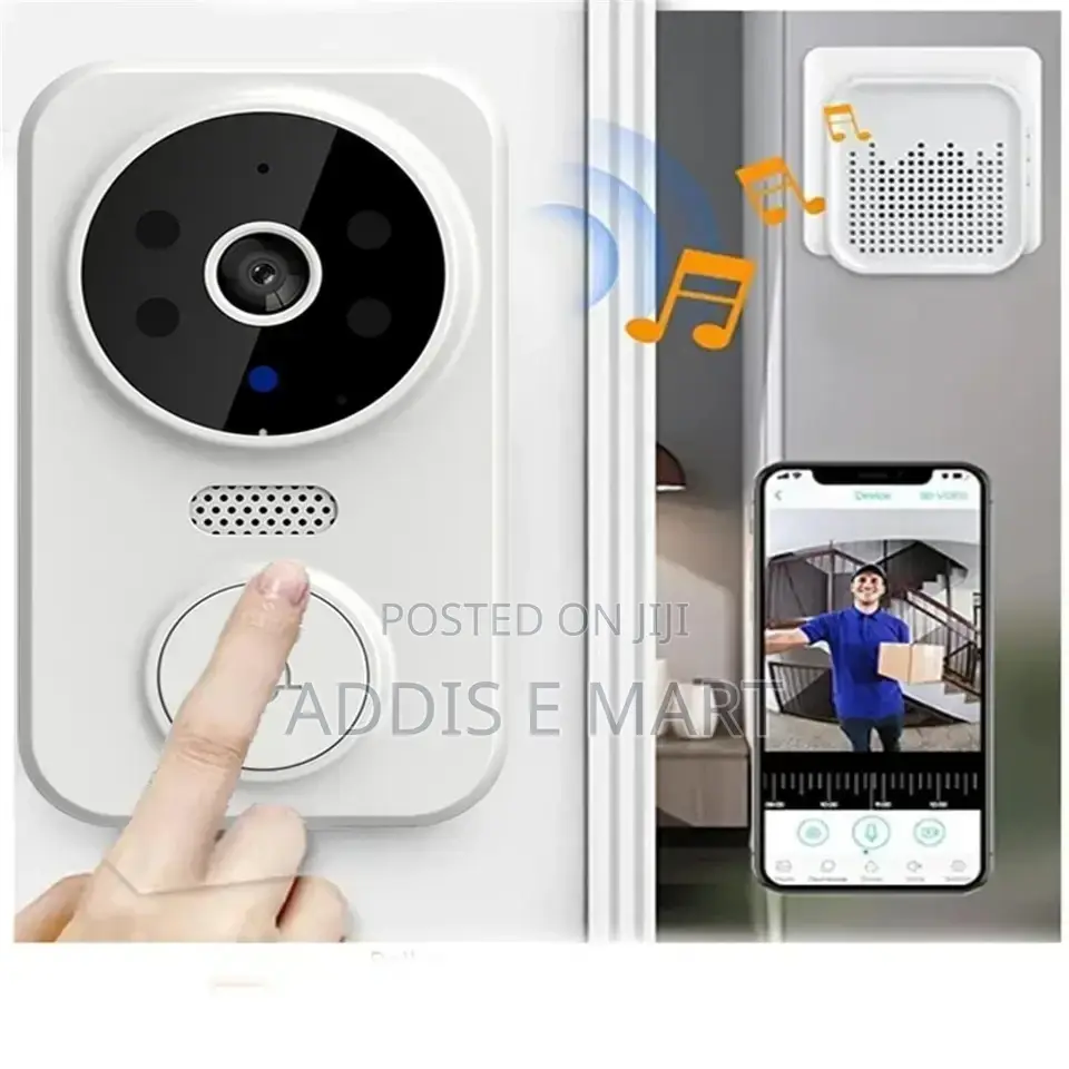 ከ Wi-Fi ጋር መገናኘት የሚችል ባለ ካሜራ የበር ደወል Wireless Doorbell