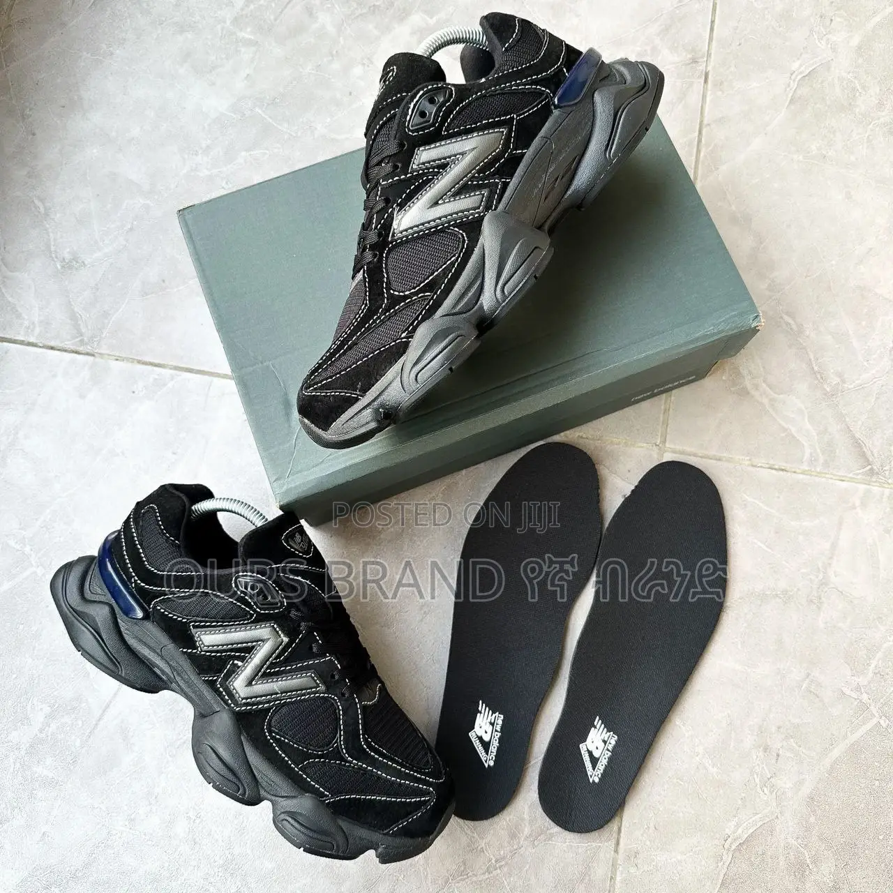 New Balance 9060 Triple Black Sneaker Shoes for U