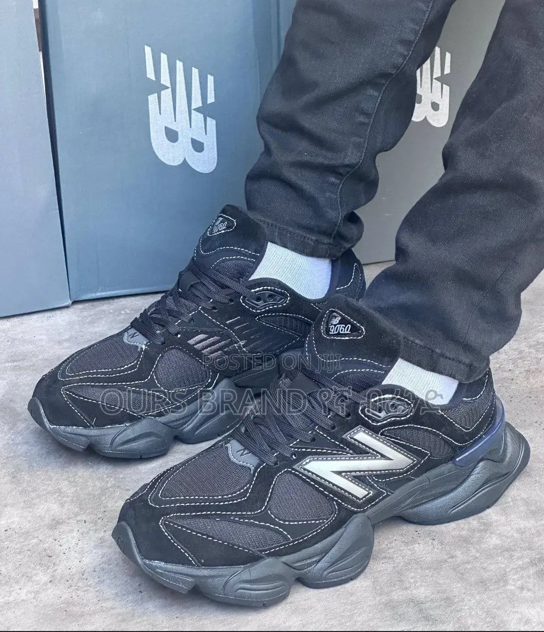 New Balance 9060 Triple Black Sneaker Shoes for U